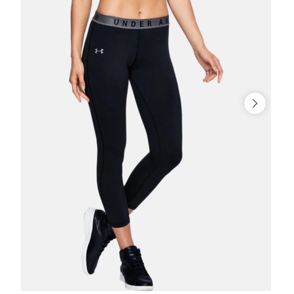 NWT Under Armour logo band black leggings 2XL